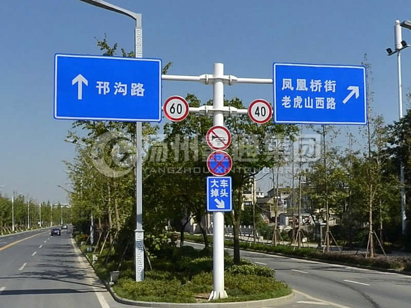 BZG-010，交通標(biāo)志桿，F(xiàn)型雙懸臂標(biāo)志桿